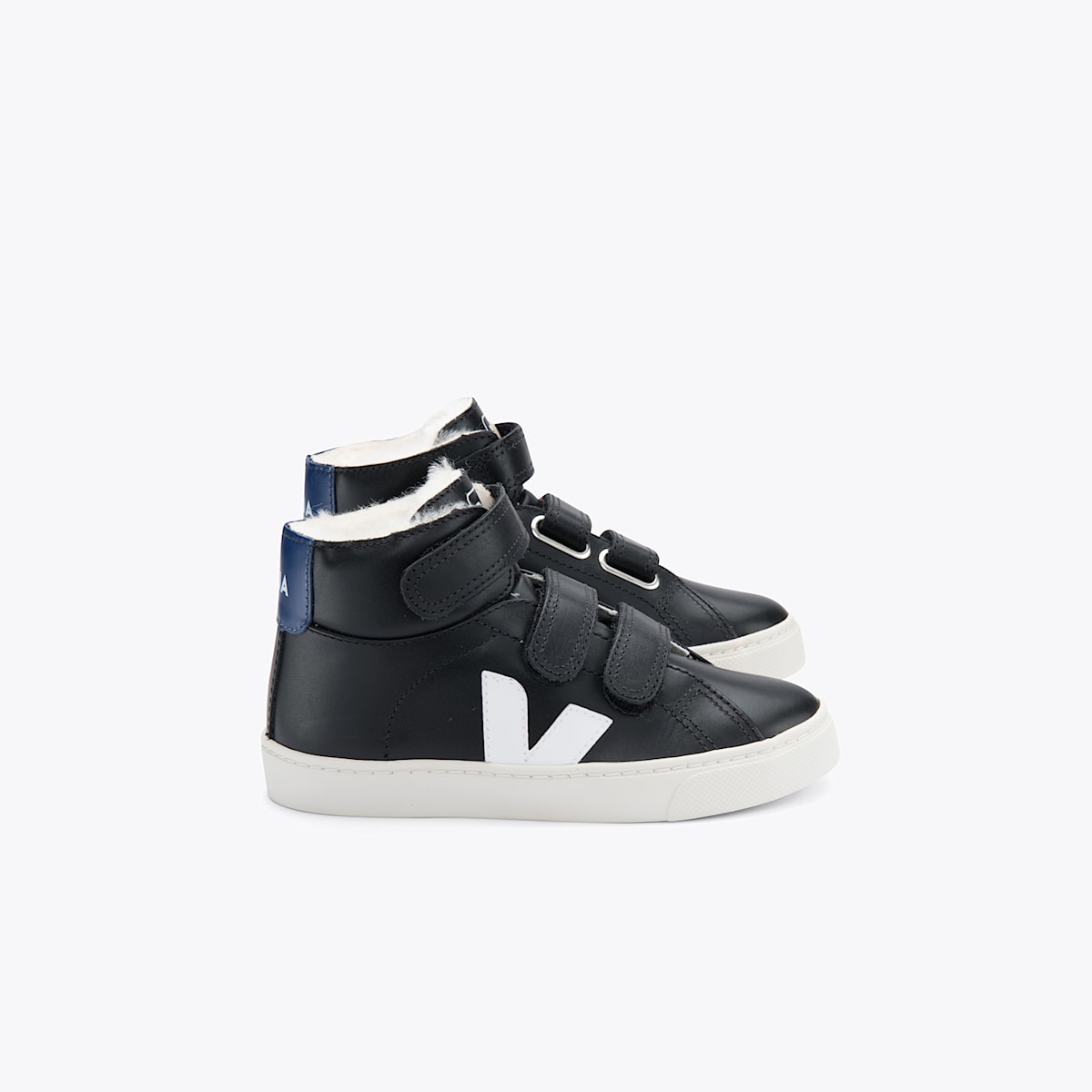 ESPLAR MID FURED LEATHER BLACK WHITE