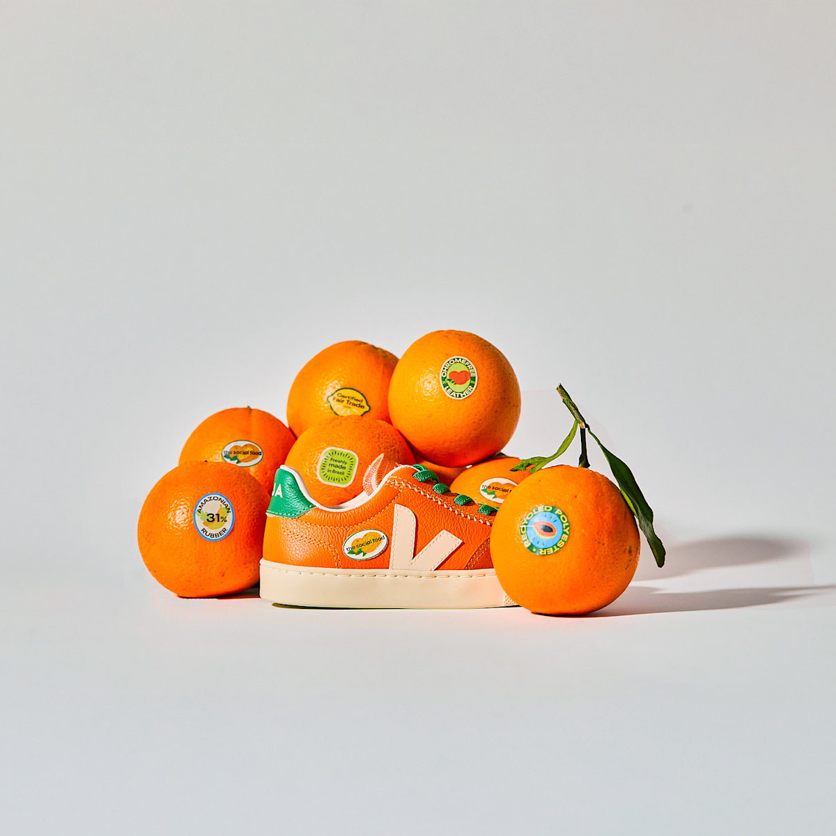 VOLLEY ELASTIC LACES LEATHER VEJA X THE SOCIAL FOOD FURY CALCAIRE - Image 5