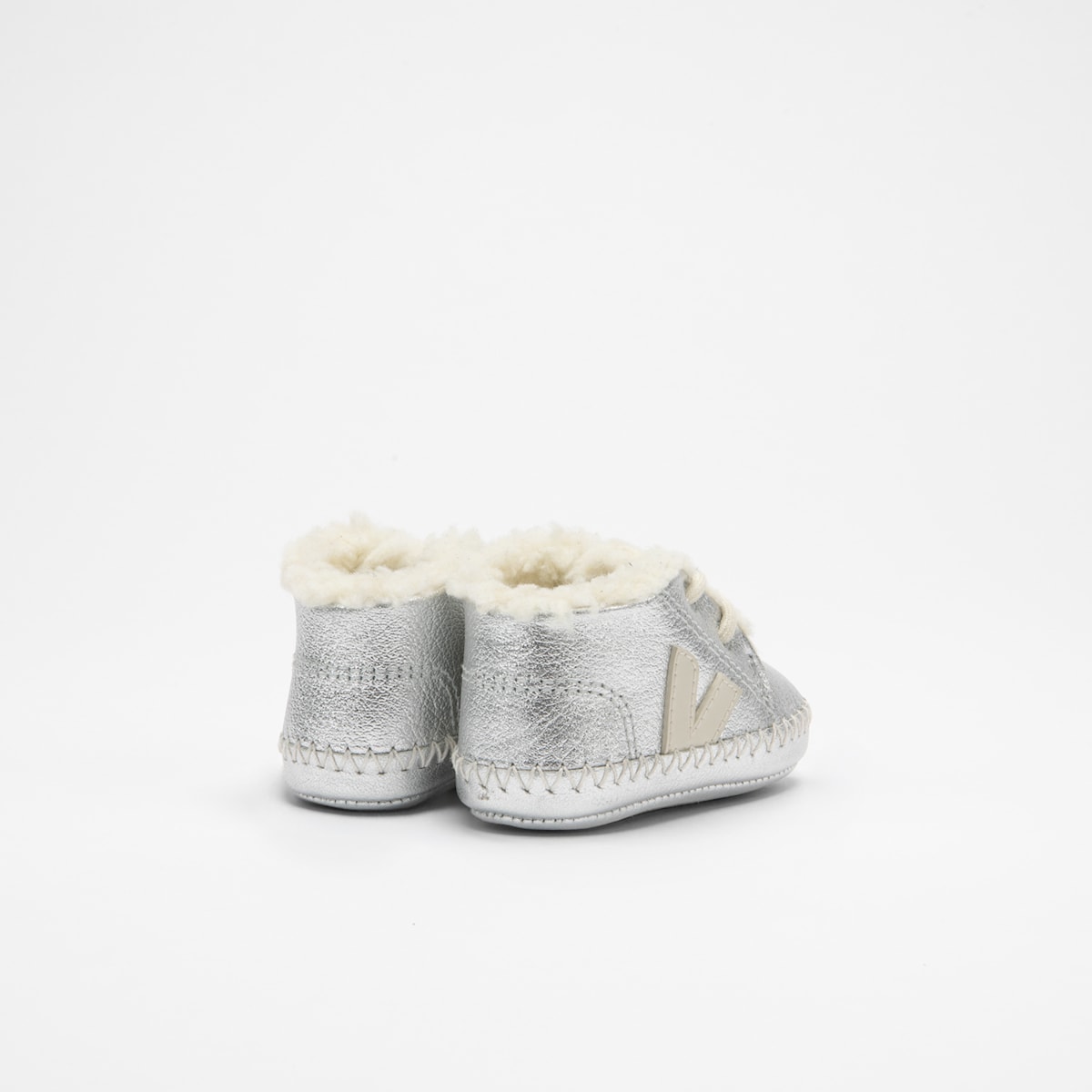 BABY FURED LEATHER SILVER PIERRE - Image 3