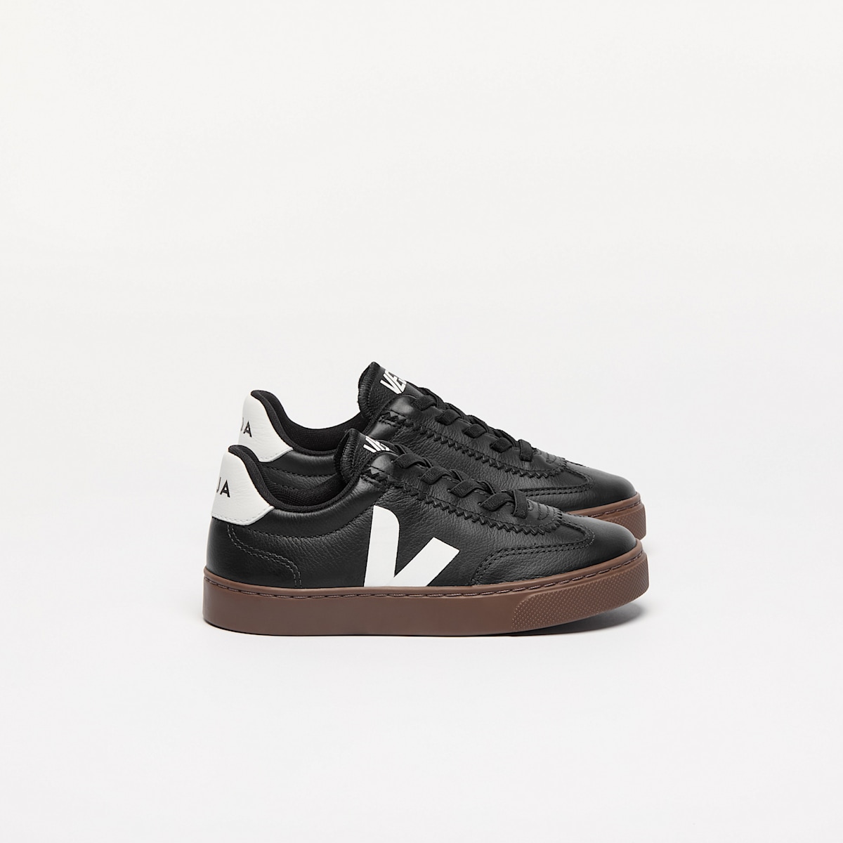 VOLLEY ELASTIC LACES LEATHER BLACK WHITE BARK