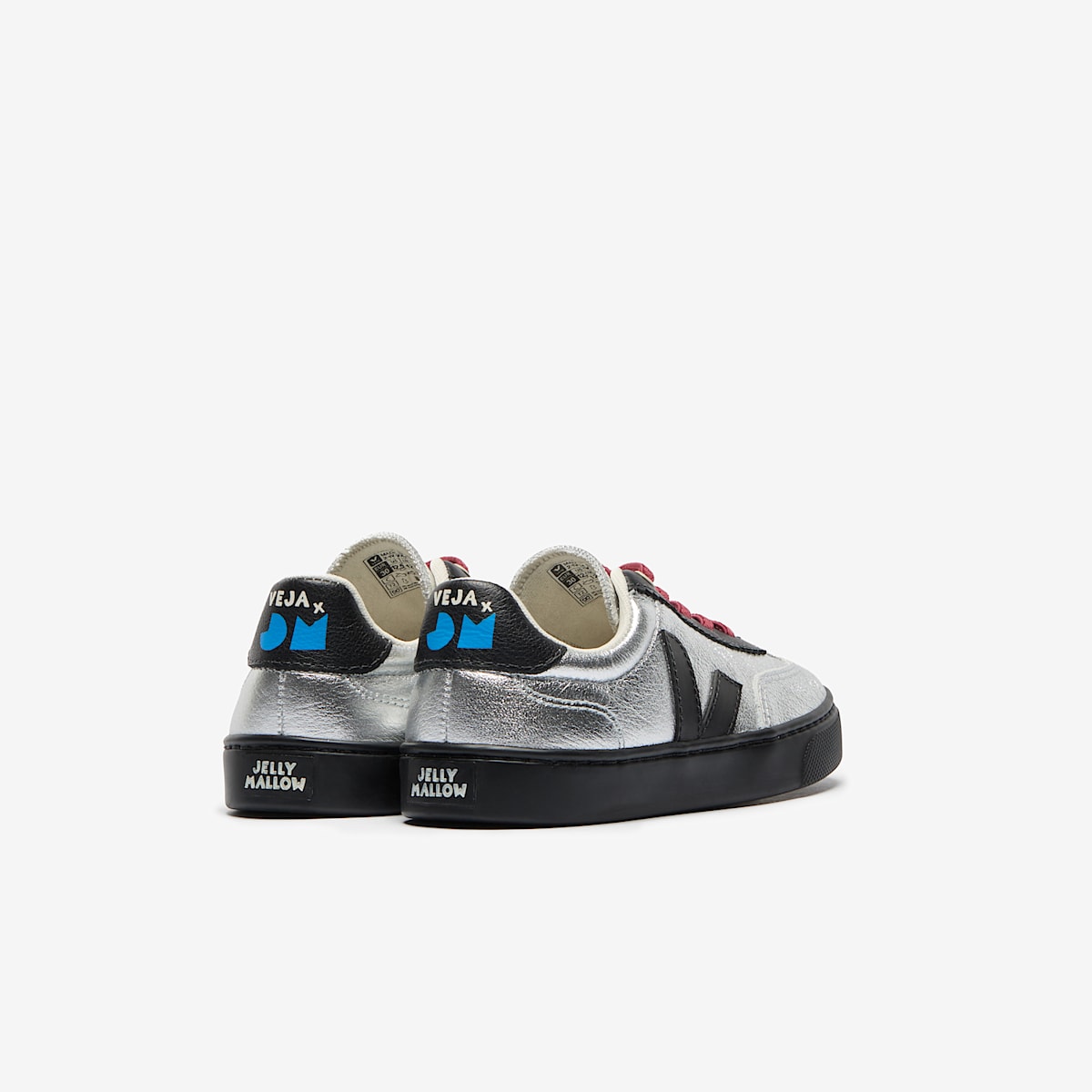 VOLLEY ELASTIC LACES LEATHER VEJA X JELLY MALLOW SILVER - Image 3