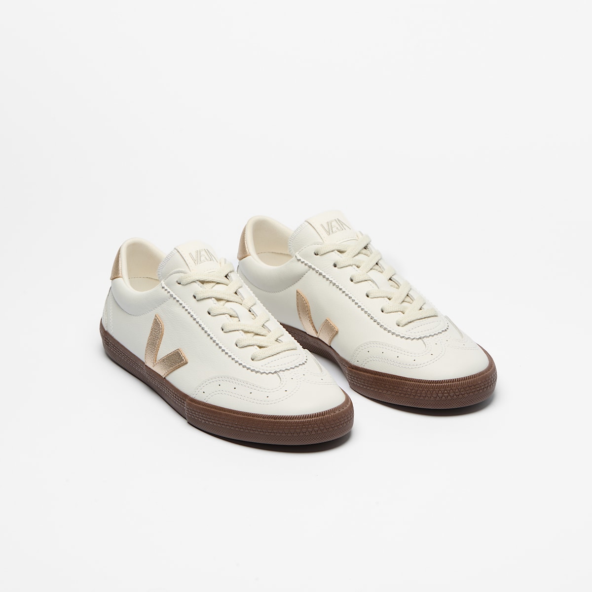 VOLLEY LEATHER WHITE PLATINE BARK - Image 2