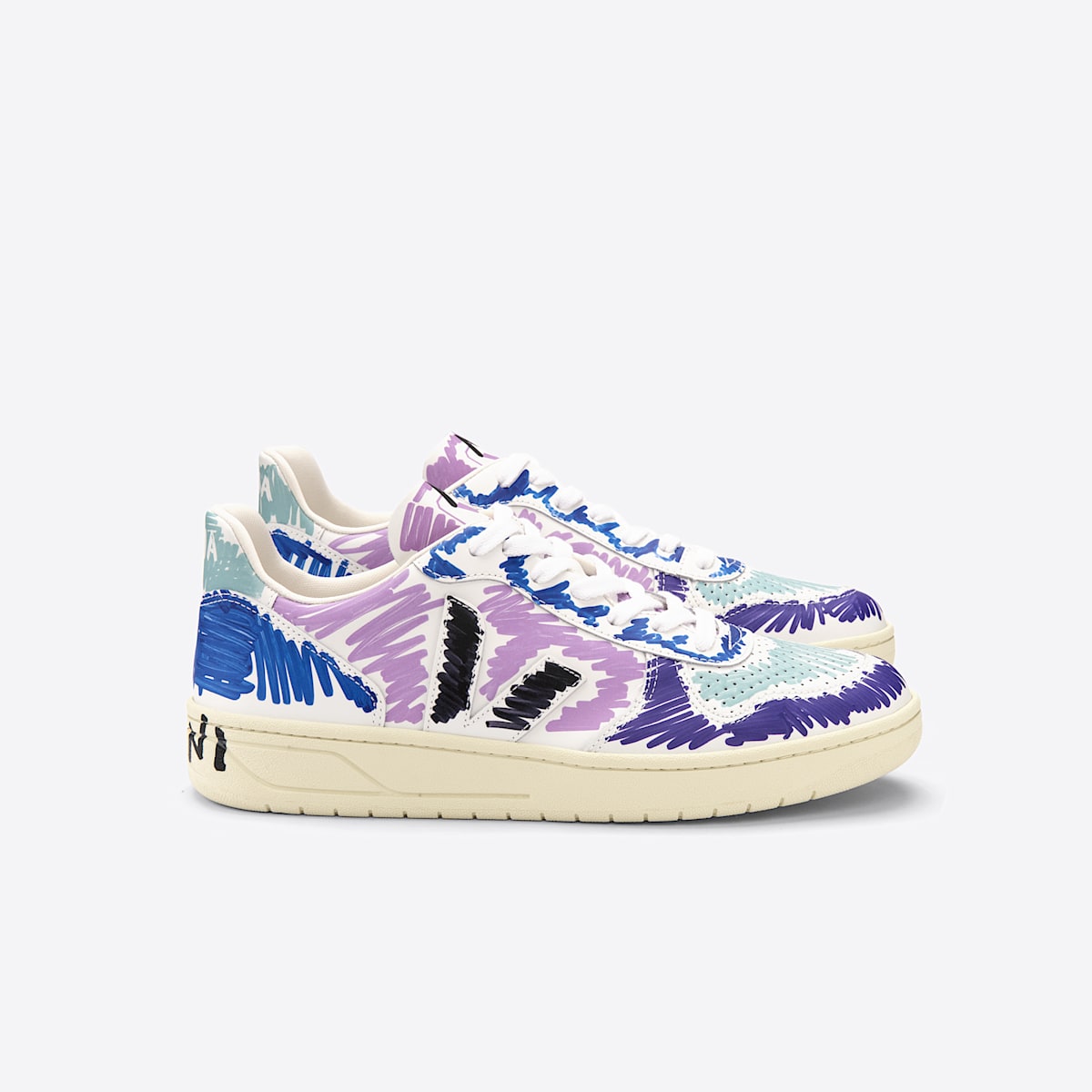 V-10 LEATHER VEJA X MARNI ORCHID BLACK